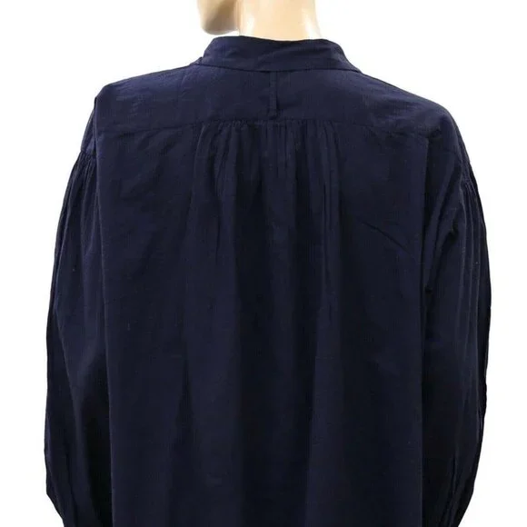 Nili Lotan Miles Tunic Shirt Blouse Top Cotton Oversized Collared XS NEW